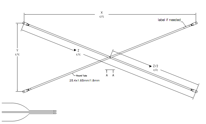 Galvanized cross brace drawing