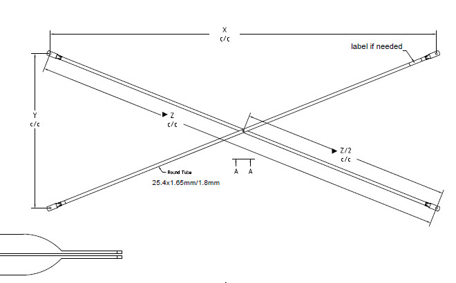 Galvanized Cross Brace for Frame Scaffolding